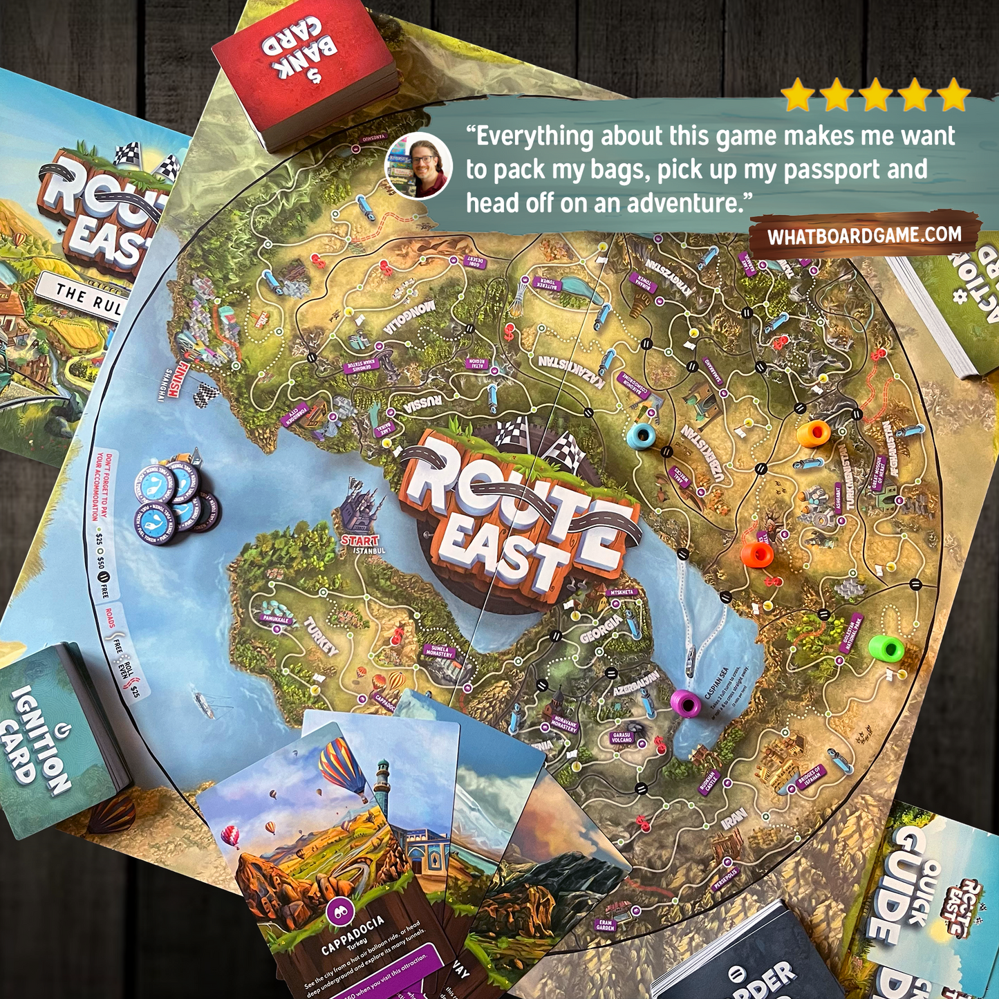 Route East | Adventure Strategy Board Game for Adults and Families | Race from Istanbul to Shanghai